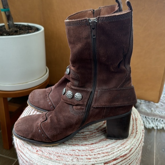Biviel brown suede studded ankle boots - Picture 8 of 10